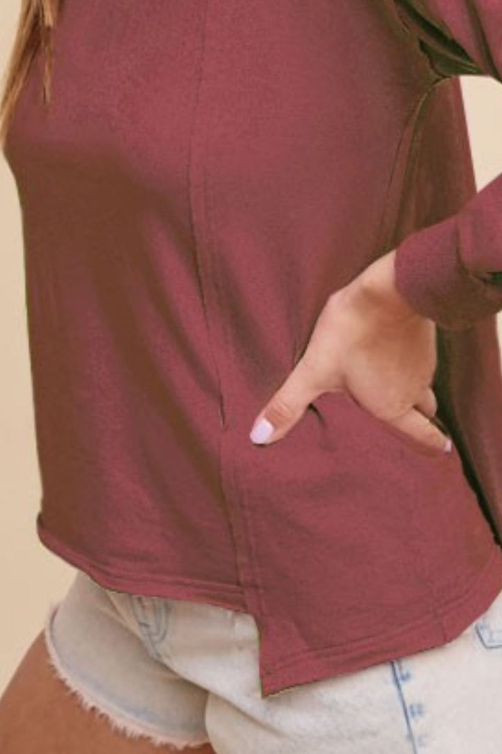 Heidi Embroidered Long Sleeve French Terry Top