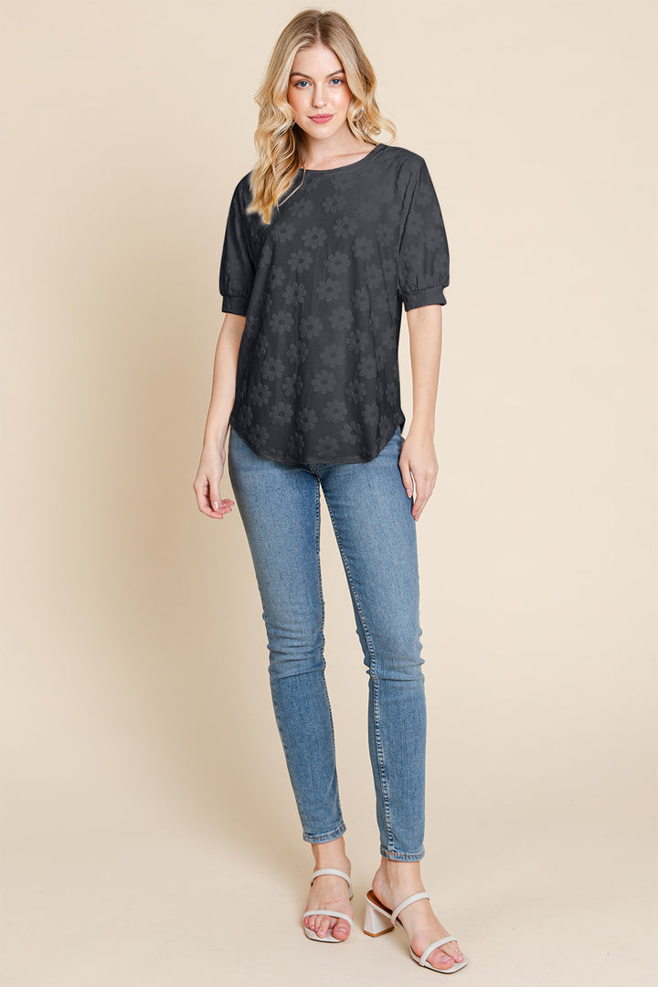 Tori Textured Floral Pattern Top