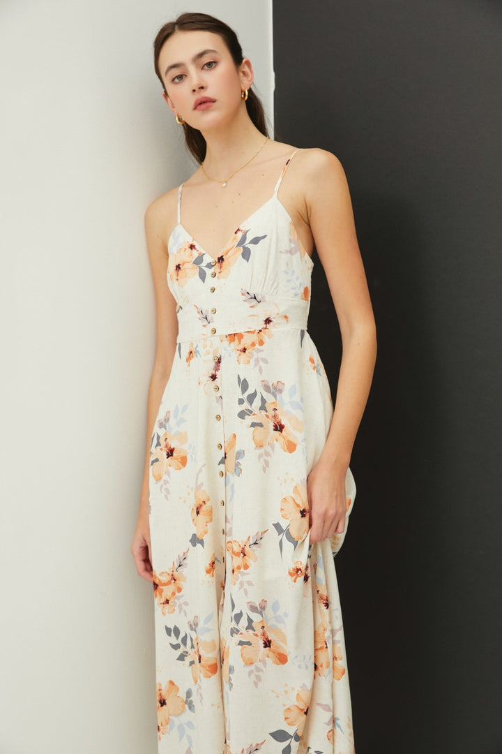 Kay Floral Button Down Cami Midi Dress