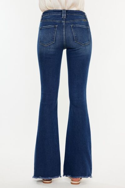 Kancan Misty Raw Hem Flare Jeans