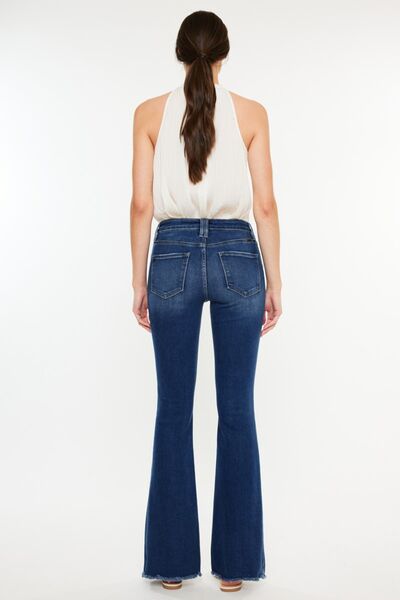 Kancan Misty Raw Hem Flare Jeans