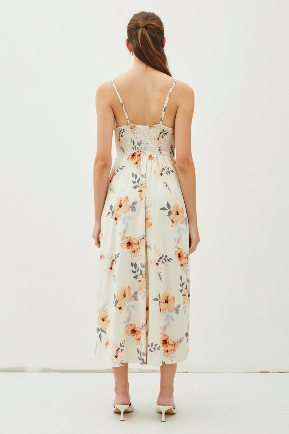 Kay Floral Button Down Cami Midi Dress