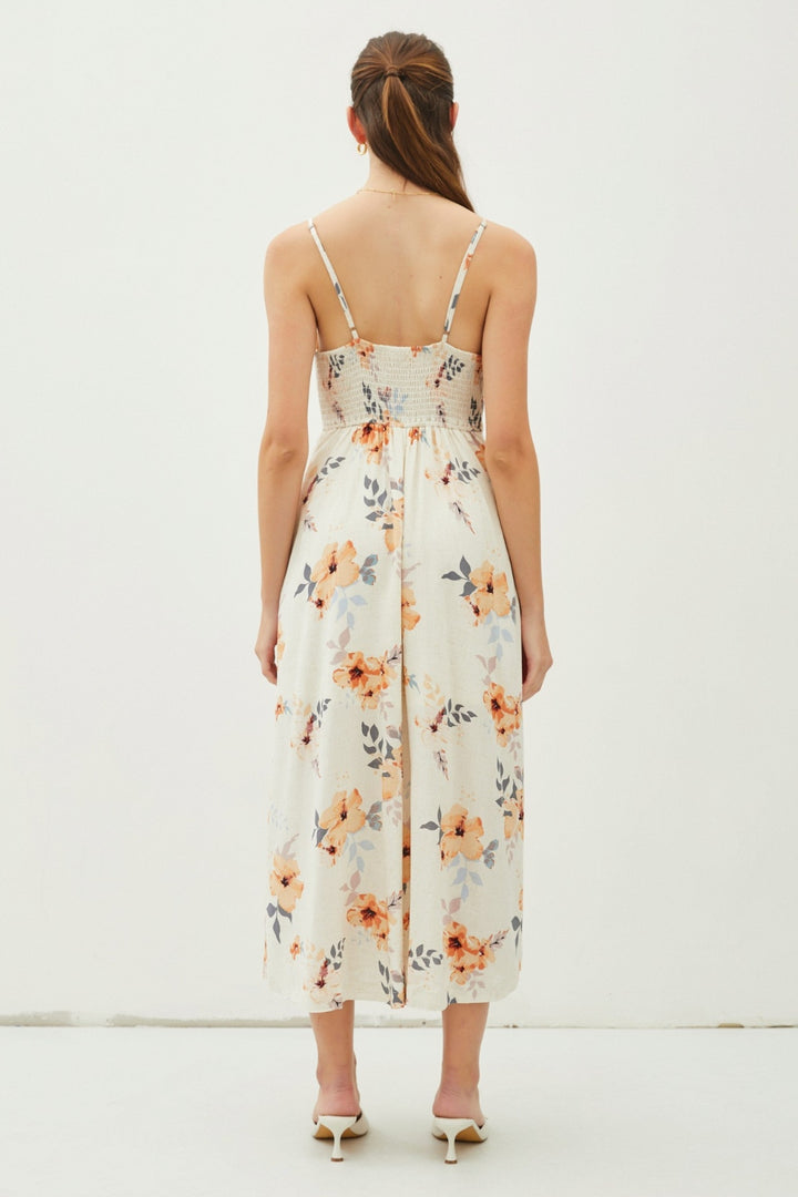 Kay Floral Button Down Cami Midi Dress